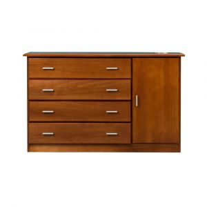 Cómoda 4 Cajones 1 Puerta DADONE J023 Castaño