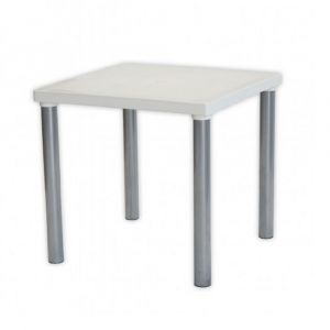 Mesa VOSS2000 Mallorca Cuadrada Patas Metálica Blanca