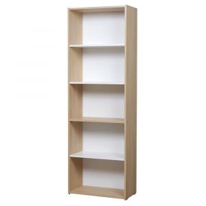 Biblioteca 5 Estantes RICCHEZZE Color Hickory / Blanco