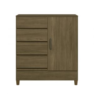 Cómoda 1 Puerta 4 Cajones SANTOS ANDIRÁ Fit Jequitiba