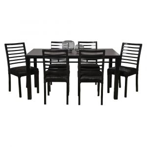 Juego de Comedor DONNET Mesa Grecia 160cm + 6 Sillas Stylo Negro