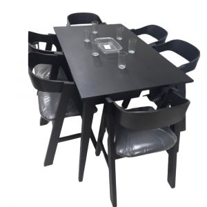 Juego de Comedor INMACOL Nórdico Mesa + 6 Sillas Color Wengue