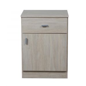 Mesa de Luz RICHEZZE Pluspack 1 Cajón 1 Puerta Fresno Blanco