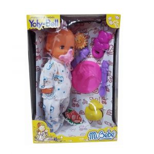 Juguete Muñeca Bebote con Platito de Comer YOLLY BELL 1334