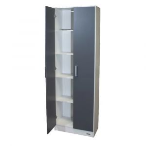 Armario Despensero Organizador 2 Puertas PLATINUM 3092-0 Color Blanco / Gris Grafito