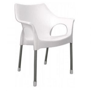 Sillón de Jardín QUALITY PLASTIC 40003 Zafiro Pata Caño Blanco