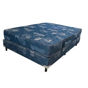 Sommier y Colchón de Resortes 1 Plaza 90cm x 190cm MAXIKING ESPEJO DE LUNA Tela Matelaseada