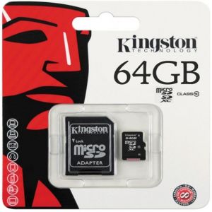 Tarjeta de Memoria KINGSTON 64GB MicroSD Con Adaptador